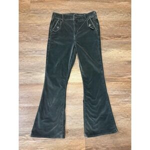 American Eagle Corduroy High Rise Flare Jeans Black Gray Women's 10 Regular